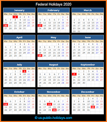 Federal holidays are public holidays established for federal employees in the federal law (5 united states code 6103) by the united states congress. Us Holidays 2020