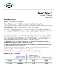 Or specialized application type vehicles. Guidelines For Dana Drive Axles With Wide Base Single Tires Spicer