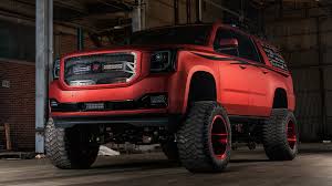 Car and truck air filters. Lifted Gmc Yukon With Chrome Red Vinyl Wrap Carid Com Gallery
