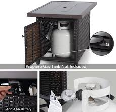 Maybe you would like to learn more about one of these? Buy Pamapic Outdoor Fire Pits 42 Inch 50 000 Btu Auto Ignition Propane Fire Pit Table With Glass Wind Guard Outdoor Fire Tables For Garden Patio Backyard Deck Poolside Online In Indonesia B093k739pz