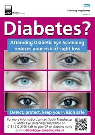 Diabetes Attending Diabetic Eye Screening Reduces Your Risk Of Sight Loss Detect Protect Keep Your Vision Safe For More Info Sight Loss Diabetes Eyes Nhs