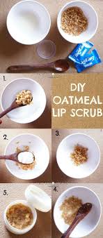 Diy Oatmeal Lip Scrub For Dry Chapped Lips Without Honey Coconut Oil Recipe Lip Scrub Recipe Lip Scrub Homemade Scrub Recipe Diy
