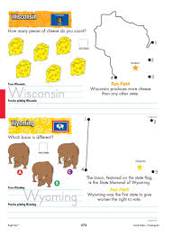 Wisconsin And Wyoming Your Kindergartener Can Practice Writing The State Name And Learn The Kindergarten Social Studies Educational Worksheets Social Studies