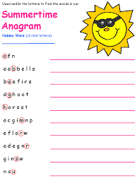 #3 find 6 hidden words. Anagram And Hidden Word Puzzle From Dltk Summer Worksheets Word Activities Hidden Words