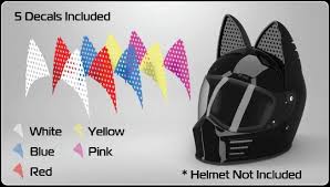 Note：color as picture show shell: Cat Ear Helmet Upgrade Black Easy Peel And Stick Helmet Accessory W Helmet Upgrades
