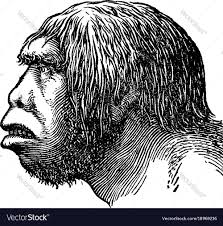 Neanderthal man vintage Royalty Free Vector Image