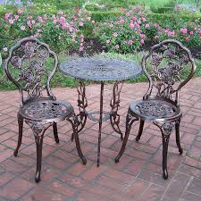 Rose Outdoor Bistro Table 3 Piece Set Bistro Table Outdoor Bistro Patio Set Patio Furnishings