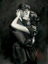 Perez Fabian B 1967 Slow Dance Hug Fabian Perez Art Couple Painting