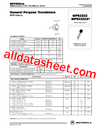 Mps2222a small signal transistor (npn). Mps2222a Datasheet Pdf Motorola Inc