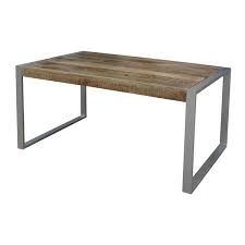 Handmade table legs with a rectangular profile: Handmade Reclaimed Wood Dining Table With Silver Metal Legs Overstock 11334226
