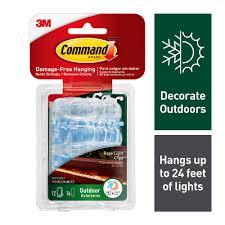 Command Outdoor Rope Light Clips With Foam Strips 12 Piece Per Pack 17301clraw Es The Home Depot