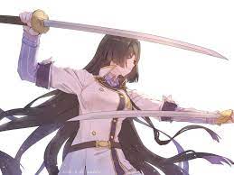 Warrior Swords Practice Yukari Origami Toji No Miko Wallpaper Anime Anime Warrior Anime Images