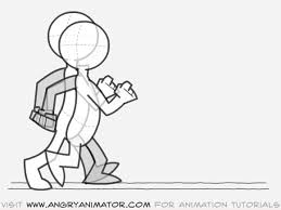 Animated man walking back and forth. Tutorial 2 Walk Cycle