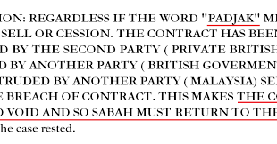 A contractual breach does not only include a complete failure to perform one's obligations. Is Sabah North Borneo Under Lease To Malaysia Or Been Sold Peso Reserve News