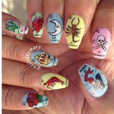 Tbt Loteria Cards Nailart Coffin Nails Designs Mexican Nails Crazy Nail Art