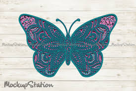 Download Butterfly 3d Mandala Svg Layered Dxf Graphic By Mockup Station Creative Fabrica 3D SVG Files Ideas | SVG, Paper Crafts, SVG File