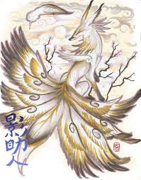 Nine Winged Sky Kitsune Etsy In 2021 Kitsune Kitsune Fox Fox Art
