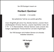 Check this player last stats: Traueranzeigen Von Herbert Gentner Stuttgart Gedenkt De