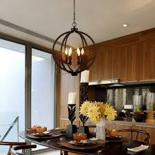 Metal Candle Ceiling Light 6 Lights Industrial Style Chandelier In Black For Dining Room Beautifulhalo Com