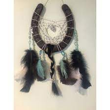 Horse Shoe Dream Catcher Handmade With Real Horse Hair Horse Shoe Craft Horseshoe Crafts Dream Catcher