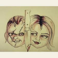 See more of bride of chucky (tiffany) on facebook. Chucky And Tiffany Pencil Drawing Pencil Drawings Drawings Wood Burning Patterns