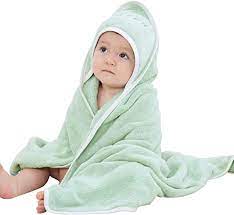 Amazon Com Cheeru Unisex Baby Hooded Towel For Newborn Infant Super Soft And Absorbent Toddler Girls Boys Bath Towel 35x35 Inches Green Baby