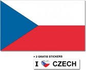 Vlag rondom dubbel gezoomd, verstevigingsband aan mastzijde, lusje aan bovenzijde, koord aan onderzijde. Tsjechische Vlag Met 2 Gratis Tsjechie Stickers Bol Com