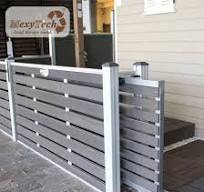 Outdoor Electric WPC Garden Fence with Sliding Gate