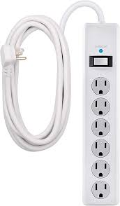 Amazon Com Ge 6 Outlet Surge Protector 4 Ft Extension Cord Power Strip 800 Joules Flat Plug Twist To Close Safet In 2020 Safety Cover Power Strip Surge Protector
