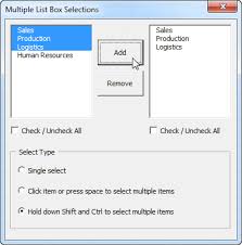 Multiple List Box Selections In Excel Vba Excel Excel Spreadsheets Microsoft Excel Formulas