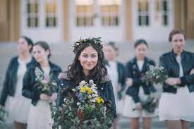 School House Wedding With Impeccably Cool Style Biker Wedding Florida Bohemian Wedding Bride Flowers