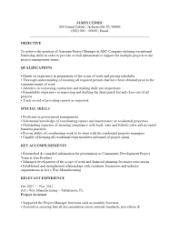 assistant project manager resume