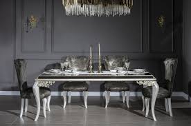 Add this item to favorites. Casa Padrino Luxury Baroque Dining Room Set Green Gold White 1 Dining Table With Glass Top 6 Dining Chairs Noble Dining Room Furniture In Baroque Style
