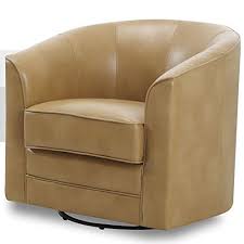 Milo Swivel Slipper Chair Light Brown Swivel Chair Living Room Leather Accent Chair Chair