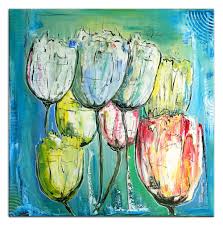 Winter Tulpen Blumenbild Wandbild Blumen Acryl Malerei Blumen Gemalde Wie Man Blumen Malt Blumenbilder