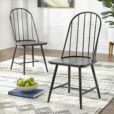 Six dining chairs are crafted from solid wood, and the long trestle table is made of solid and engineered wood. Best Chairs For Farmhouse Table Eat In Your Kitchen Comfortably 202 Annie Oak
