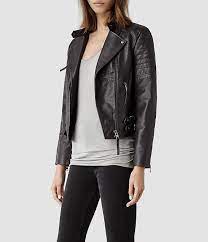 Womens Dorsey Leather Biker Jacket Slate Allsaints Com Jackets All Saints Leather Jacket Biker Jacket