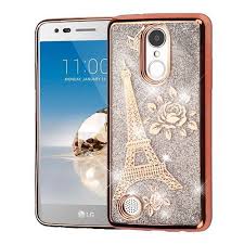 Rose Gold Eiffel Tower Paris Sand Glitter Hybrid Cover Phone Case For Lg Aristo Lg Phone Cases Lg Phone Cell Phone Companies