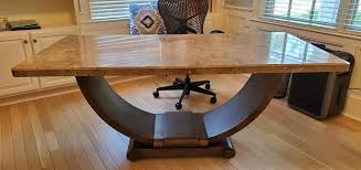 Marble desk top, marble desk top view, marble desk topper, ikea marble desk top. Auction Ohio Art Deco Marble Top Desk