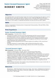 Job objective to obtain an auto insurance agent position and to contribute to the success and reputation of the company. Licensed Insurance Agent Resume Samples Qwikresume