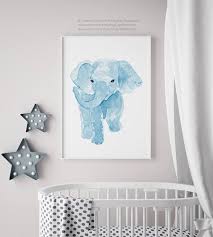 Blue Elephant Kids Room Poster Animal Art Print Nursery Etsy Kids Room Poster Kids Room Paint Room Posters