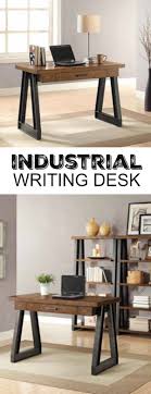 Better Homes Gardens Mercer Industrial Writing Desk With Center Drawer Brown Walmart Com Gorgeous Furniture Home Home And Living