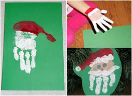 Handabdruck Zu Weihnachten Nikolaus Kinder Kindergarten Bastelideen Weihnachtskar Nikolaus Basteln Kindergarten Handabdruck Weihnachten Kleinkind Weihnachten