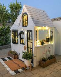 Little tikes build a house. Our Playhouse Decorated Holidays Fall Winter Spring Summer 1111 Light Lane Play Houses Small Patio Garden Backyard Patio