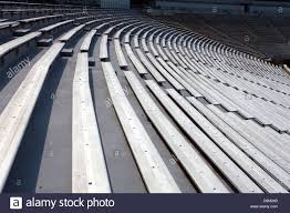 general view of rows of empty bleacher seating at scott