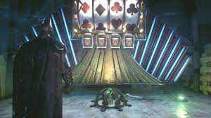 In arkham knight, the riddler's challenges revolve around the nine keys, which represent catwoman's nine lives. Batman Arkham Knight Riddler Trophy Casino Newmadison