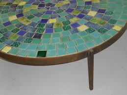 Vintage Retro Mid Century Modern Mosaic Tile Kidney Coffee Table Throughout Mosaic Coffee Table Ki Mosaic Coffee Table Bronze Coffee Table Modern Mosaic Tile