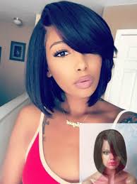 Black Bob Wig With Bangs Human Hair Cute Side Bangs Bob 13 Wig Hairstyles Human Hair Wigs Curly Hair Styles