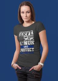 Back the blue t shirts. Women S Back The Blue T Shirt Police Shirt Support Serve Etsy Police Wife Shirt Police Shirts Wife Shirt