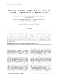 The financial forecast center ™. Pdf Analysis Of Historical Landing Data To Understand The Status Of Grouper Populations In Malaysia